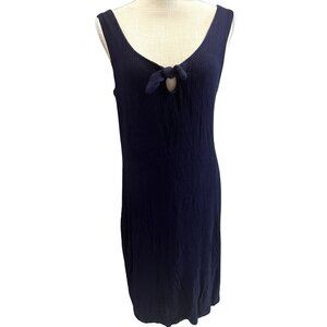Cupcakes & Cashmere Purple Sleeveless Ribbed Knit Dress W/Front Tie Detail L